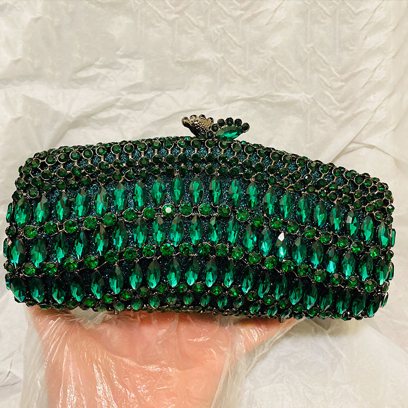 Luxury Bags Green - Luxo verde strass noite bolsas de