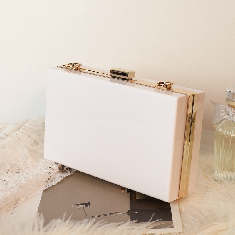 Luxury Bags Wholesale - Saco Quadrado Branco Pequeno Marca De