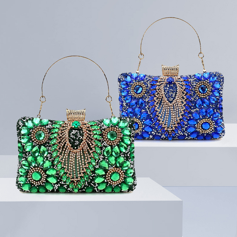 Luxury Bags Green - Luxo verde borla noite saco de