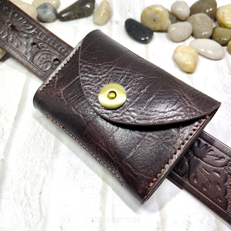 Accordion Wallet Zip - Blong-Mini bolsa de cintura de couro