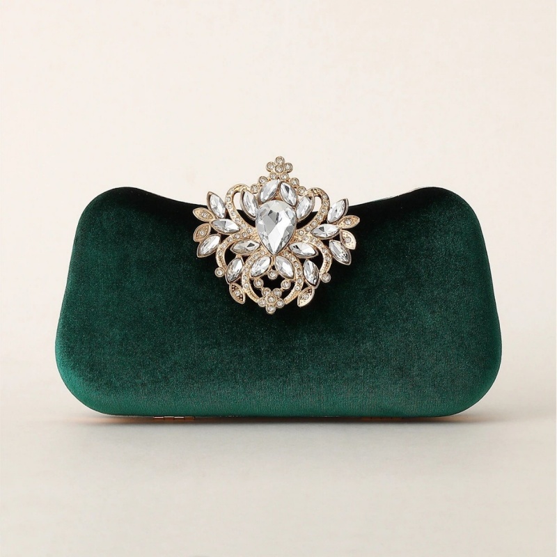 Bolsa Clutch de Veludo Verde E - Luxury Bags Green avaliação e preço