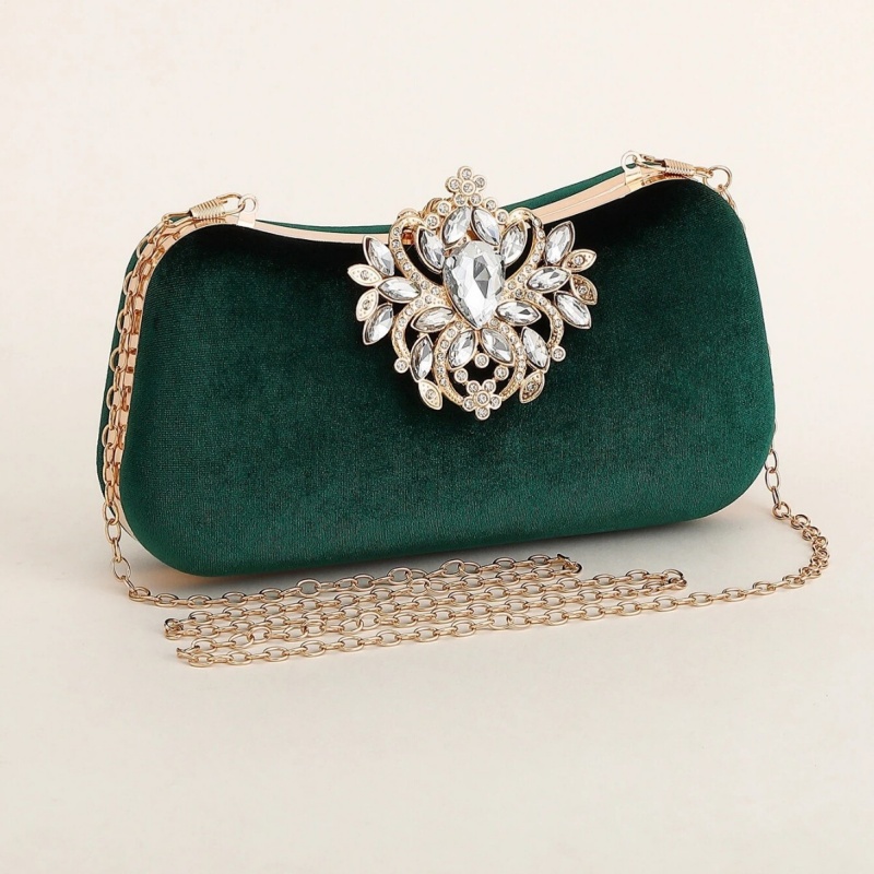 Bolsa Clutch de Veludo Verde E - Luxury Bags Green avaliação e preço