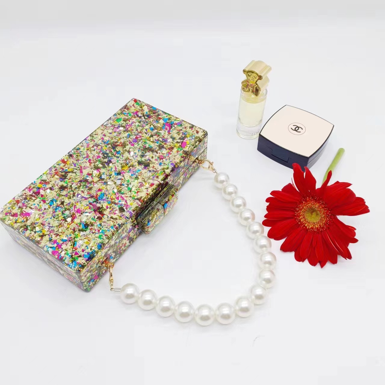 Luxo acrílico frisado saco de  - Luxury Bags Green avaliação e preço