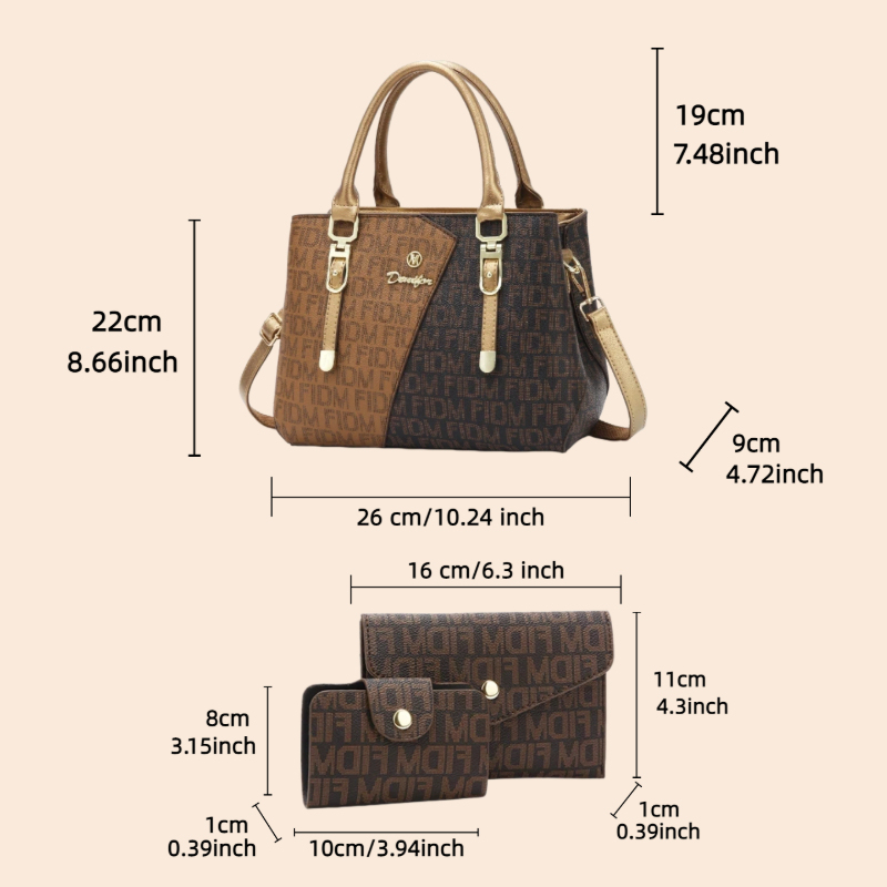 Conjunto de 3 peças de bolsas  - Luxury Bags With Zipper avaliação e preço