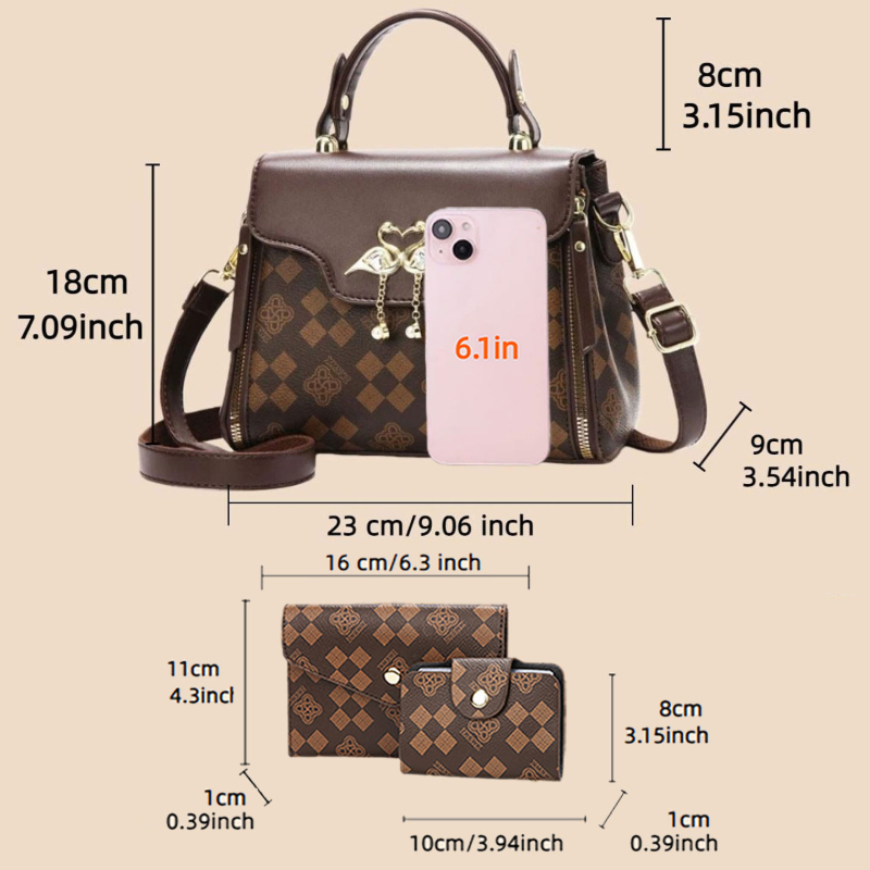 Conjunto de 3 peças de bolsas  - Luxury Bags With Zipper avaliação e preço